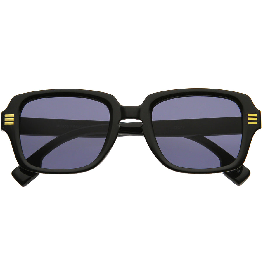 Classy Semi-Rimless Dapper Two-Tone Square Sunglasses D248, Gold / Clear Fade | zeroUV