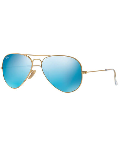 Ray-Ban - ORIGINAL AVIATOR MIRRORED Sunglasses, RB3025 58 (GOLD MATTE/BLUE MIRROR)