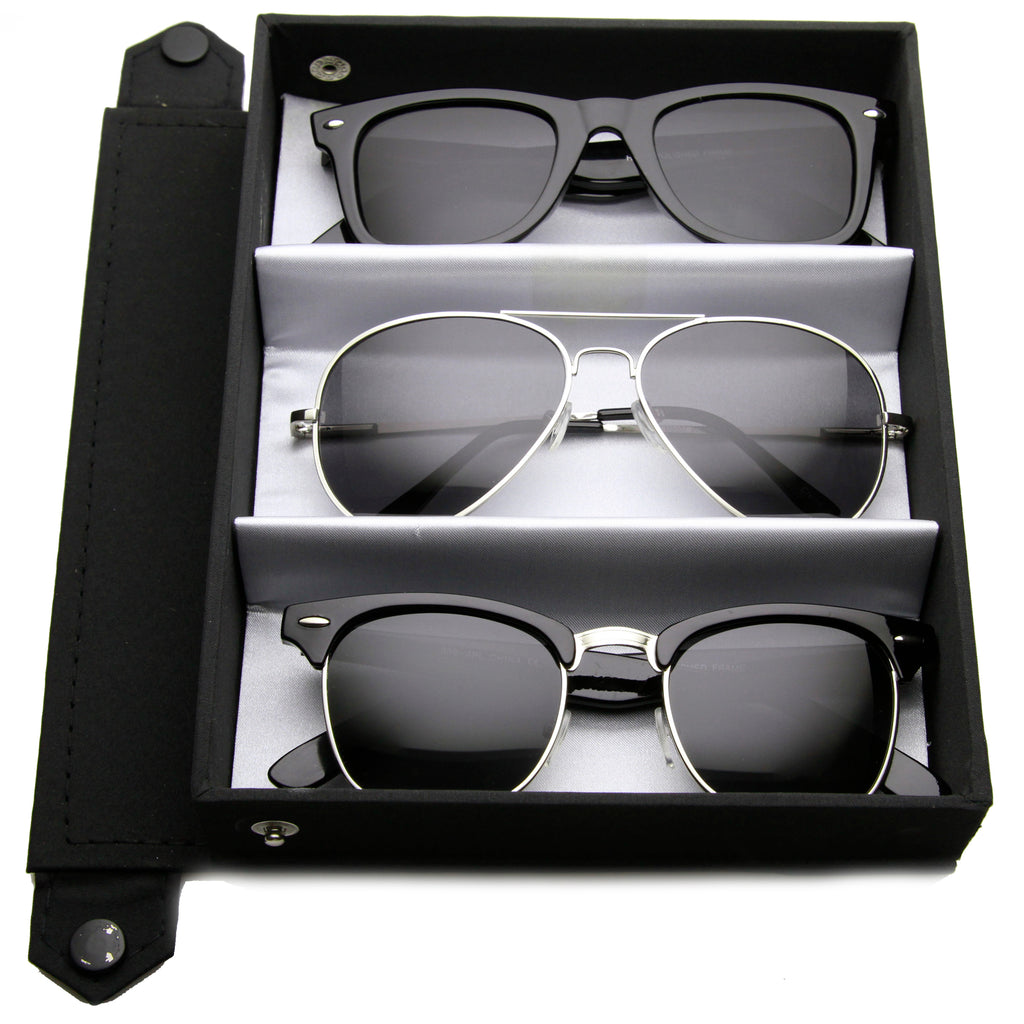 Paquete combinado de gafas polarizadas aviador con montura de cuerno